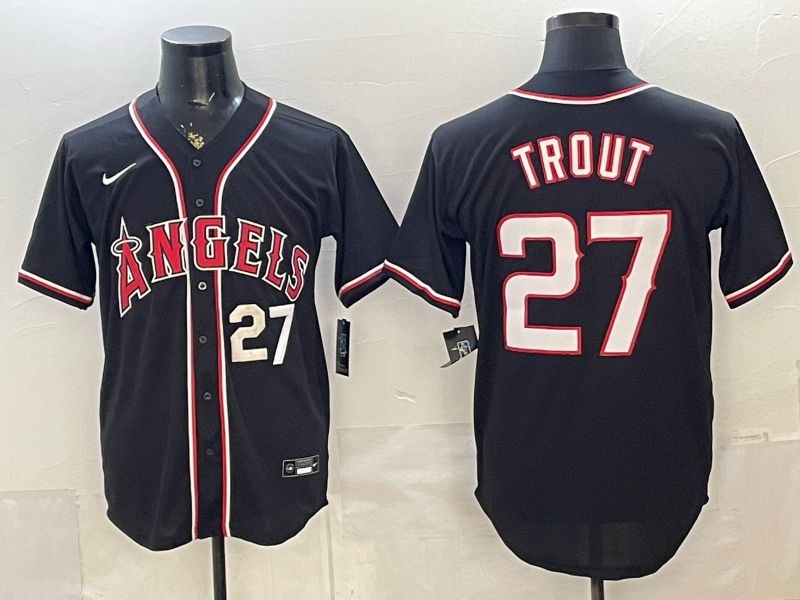 Men Los Angeles Angels #27 Trout black Nike MLB 2026 Jersey 0983